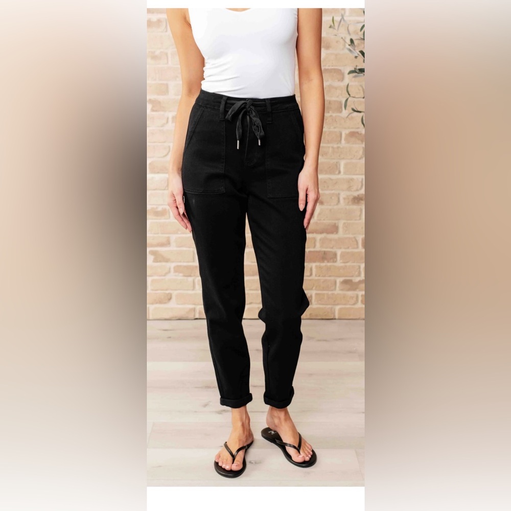 Judy Blue Stylish Black Denim Joggers